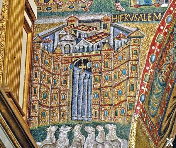 Небесный Иерусалим. Мозаика XIV в. ба...