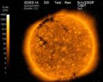 Спутник GOES-14 передал первый снимок Солнца