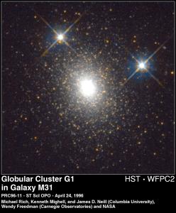 Гигантское шаровое звездное скопление в галактике M31